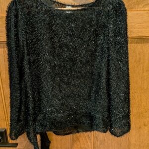 Black Party 2 Piece Glitter Textured Skirt Set Size M